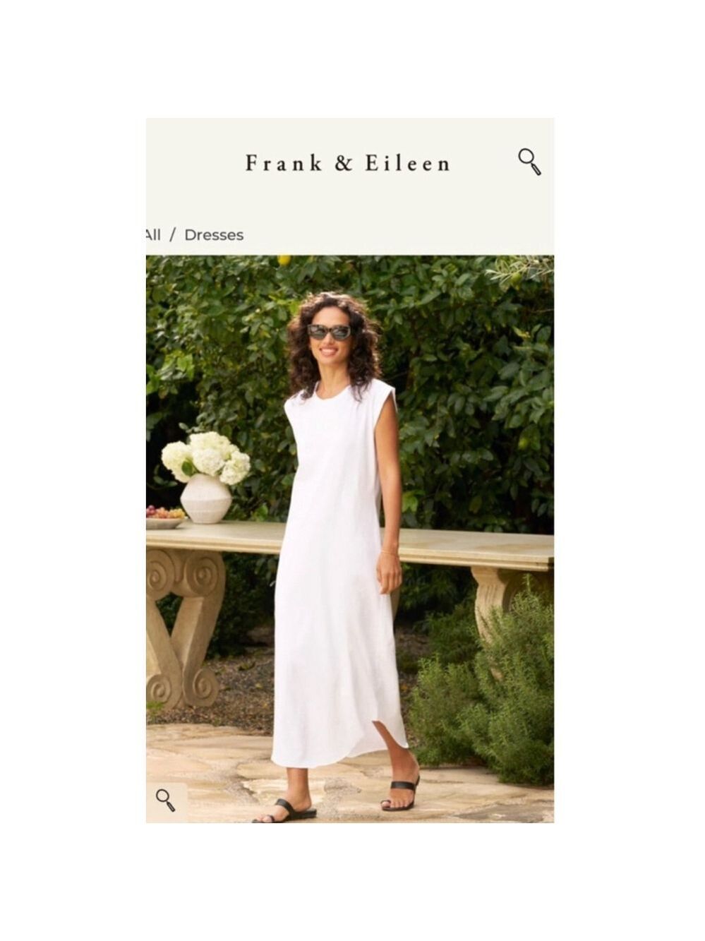 Frank & Eileen Cory Muscle Tee Dress White Size L